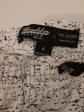 Brooklyn Cloth The Jogger in White with Black Speckle